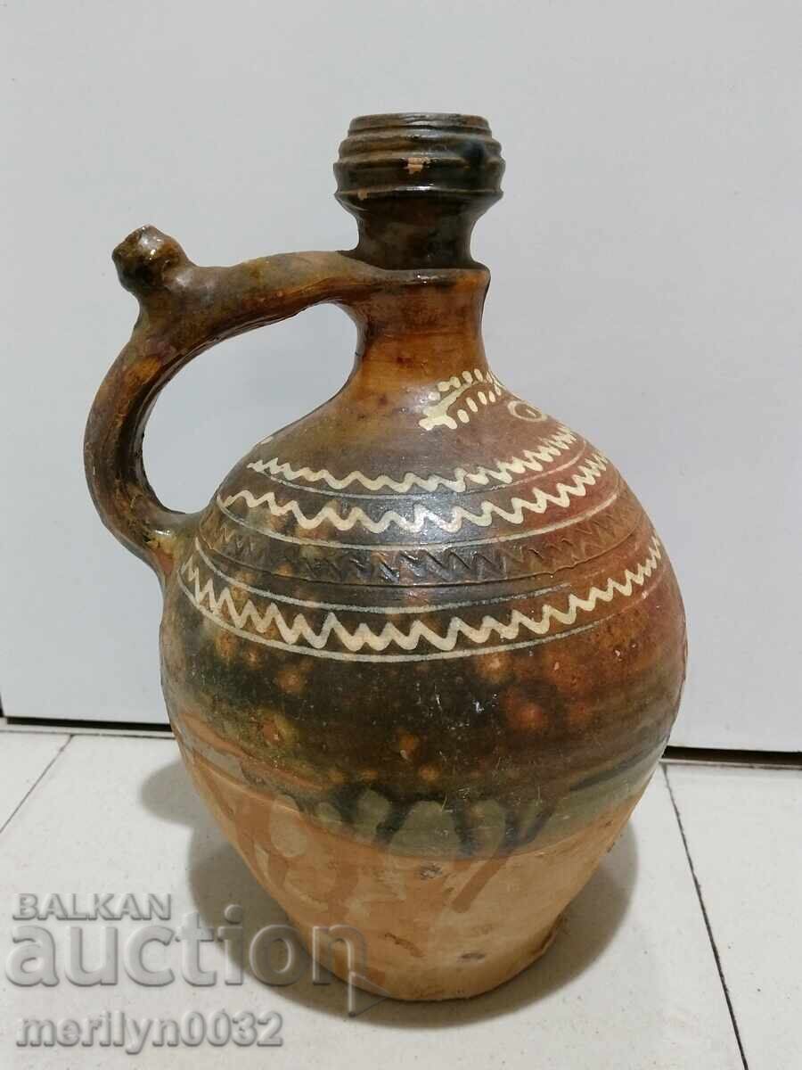 Old painted pitcher, jug, pot, ceramics Old painted pitcher, jug, pot, ceramics