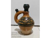 Old painted pitcher, jug, pot, ceramics