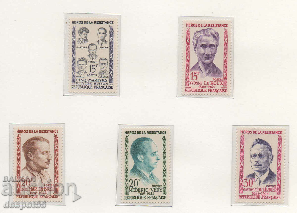 1959. France. Heroes of the Resistance. 3rd series. 1959. France. Heroes of the Resistance. 3rd series.
