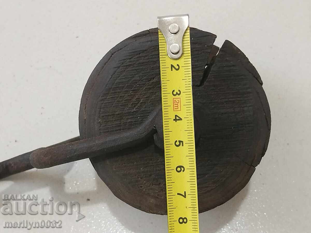Παλιά ξύλινη τροχαλία, τροχαλία, σφυρήλατο σίδερο - 6 Παλιά ξύλινη τροχαλία, τροχαλία, σφυρήλατο σίδερο - 6