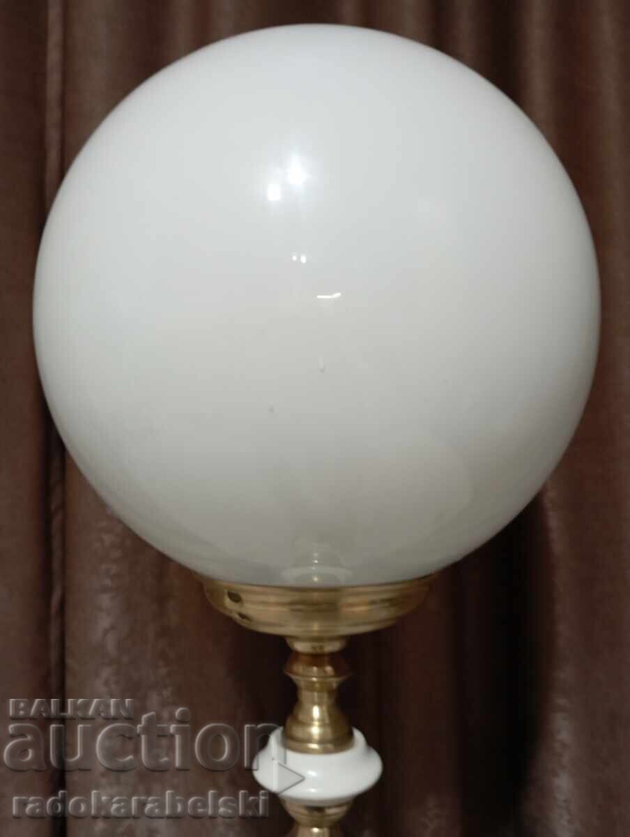 Set of two large brass porcelain lamps - lamp - 5