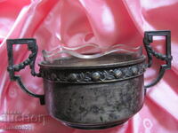 Art Deco silver plated bowl, candy box, marked