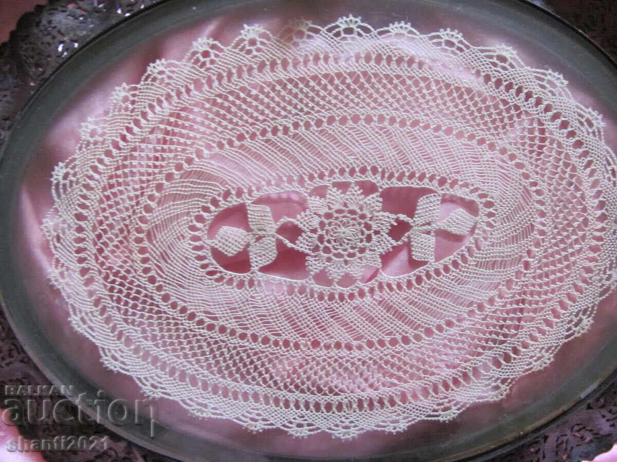 Art deco metal tray with glass 35x28cm. - 5 Art deco metal tray with glass 35x28cm. - 5