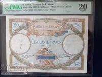 50 franci Franța an rar PMG 20