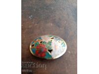 Broșă veche email cloisonné