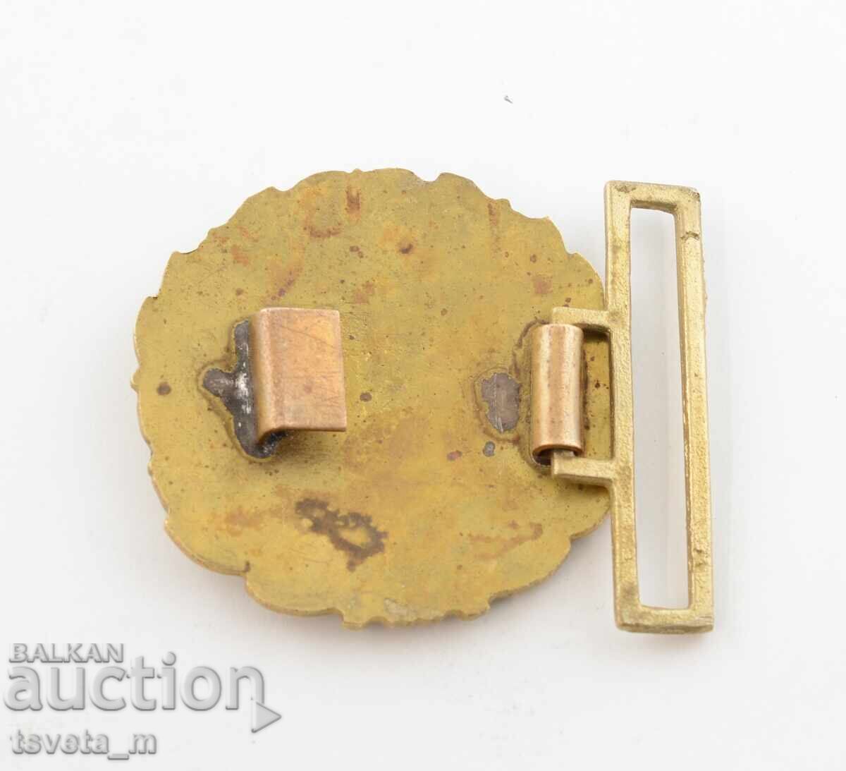 Bronze buckle with lion and five-pointed star, parade belt, BNA, soc with price 6.00 BGN | € 3.07