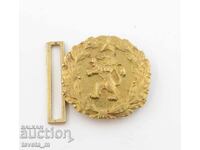 Bronze buckle with lion and five-pointed star, parade belt, BNA, soc