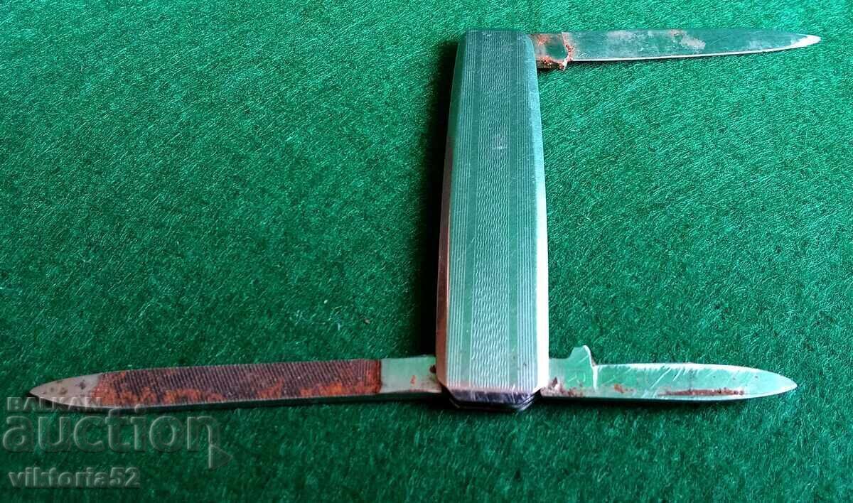 Αντίκα γερμανικό σουγιά με θήκη για σπίρτα και λίμα νυχιών - 6