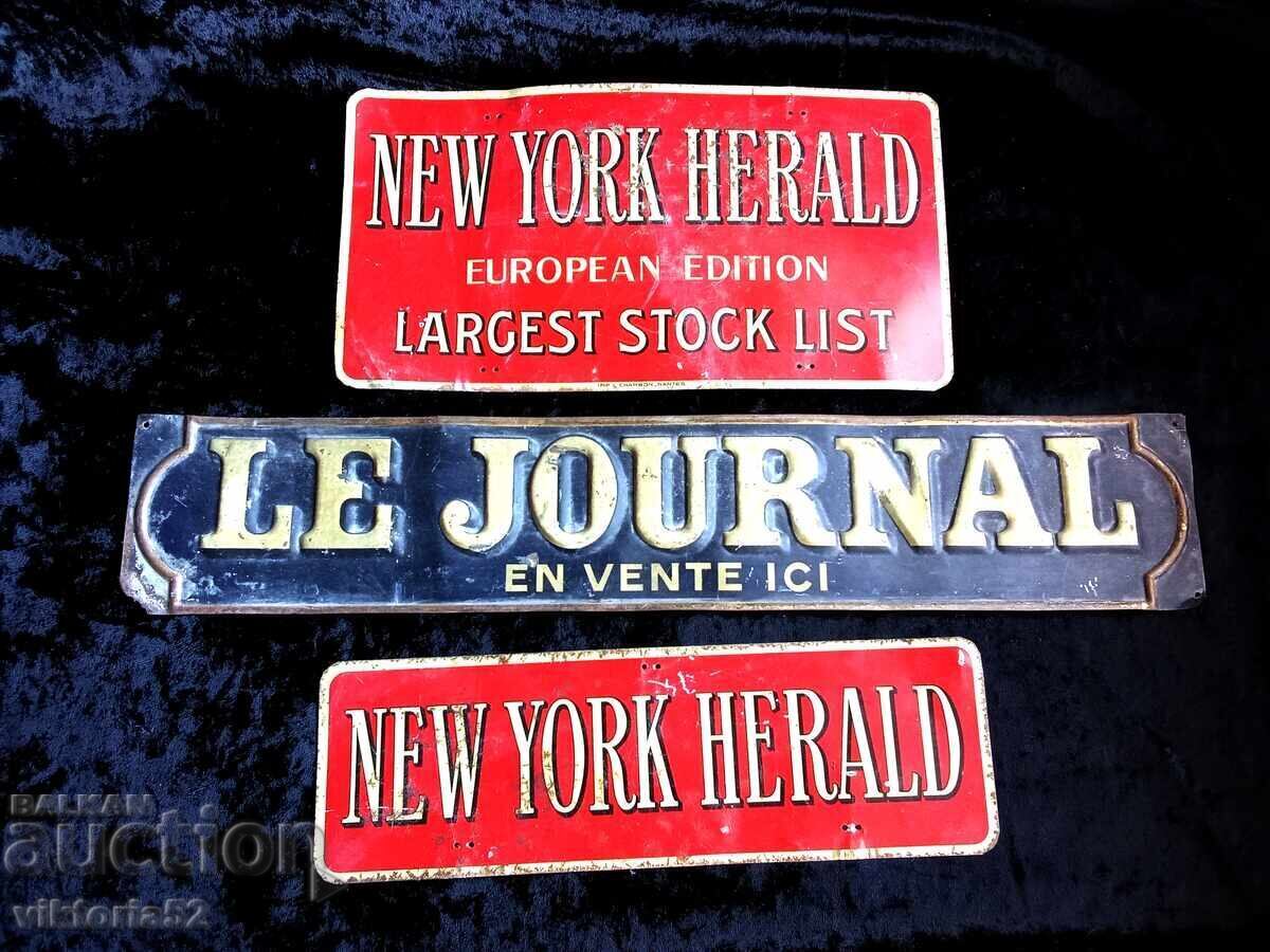 Lot of Vintage Metal Signs from 1920 with price 90.00 BGN | € 46.02