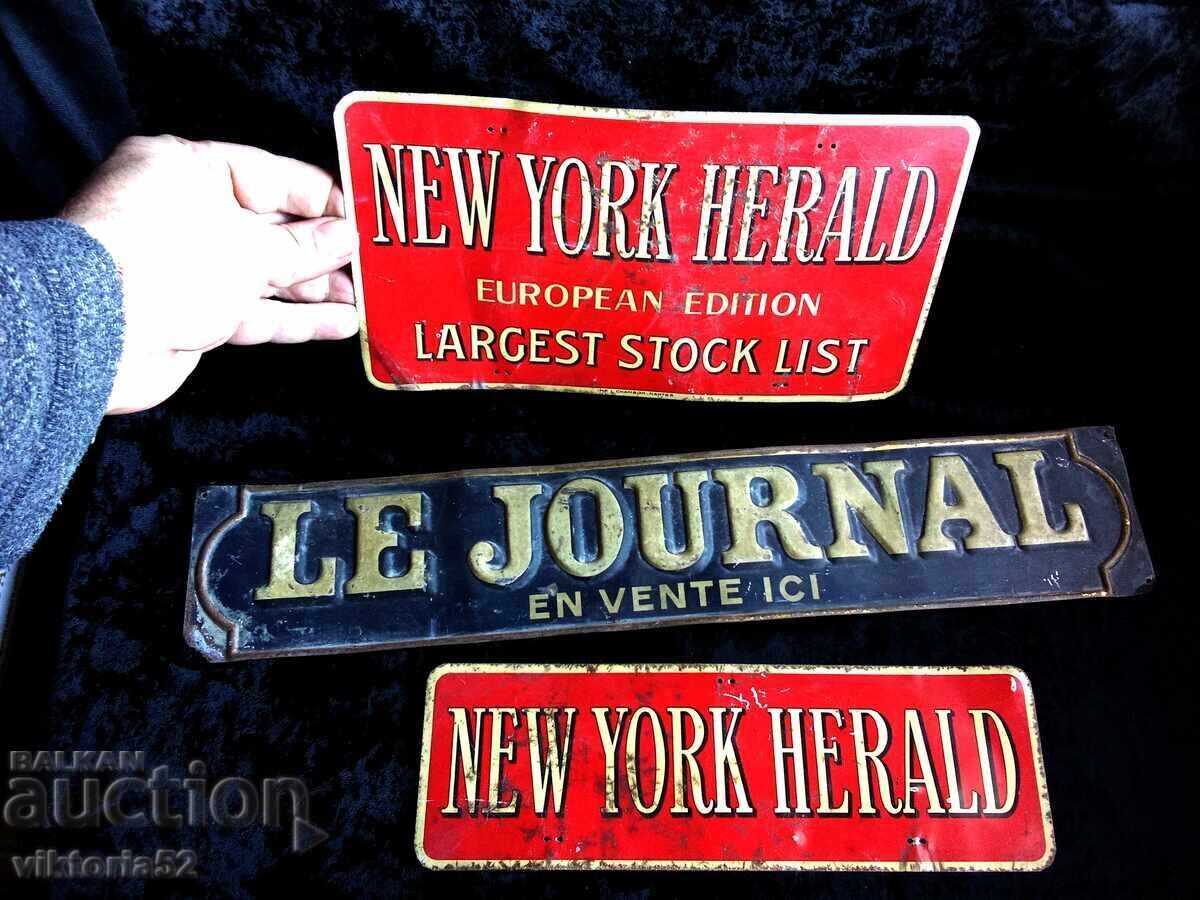 Lot of Vintage Metal Signs from 1920 - 5