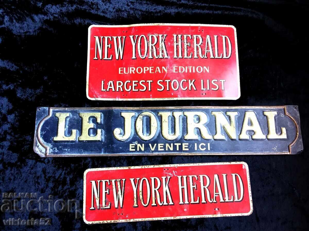 Lot of Vintage Metal Signs from 1920