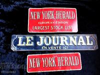 Lot de plăci metalice de ziar din 1920