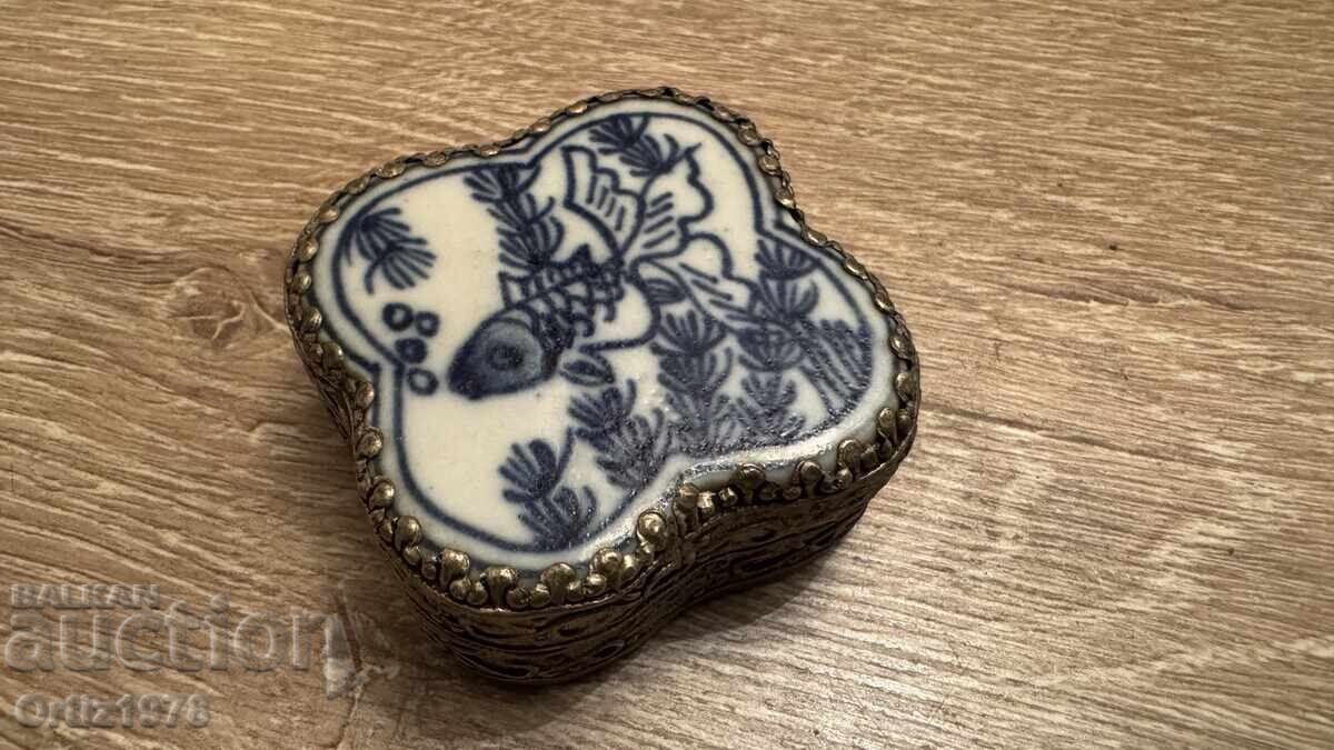 Antique Chinese Silver-Plated Pill Box - 5