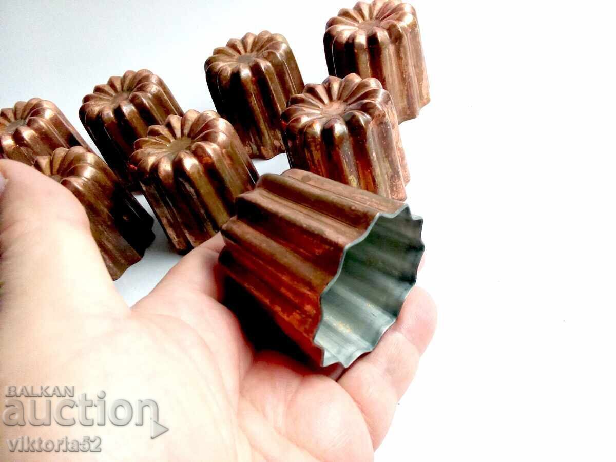 8 Large Retro French Copper Canele Molds. Vintage French - 5 8 Large Retro French Copper Canele Molds. Vintage French - 5