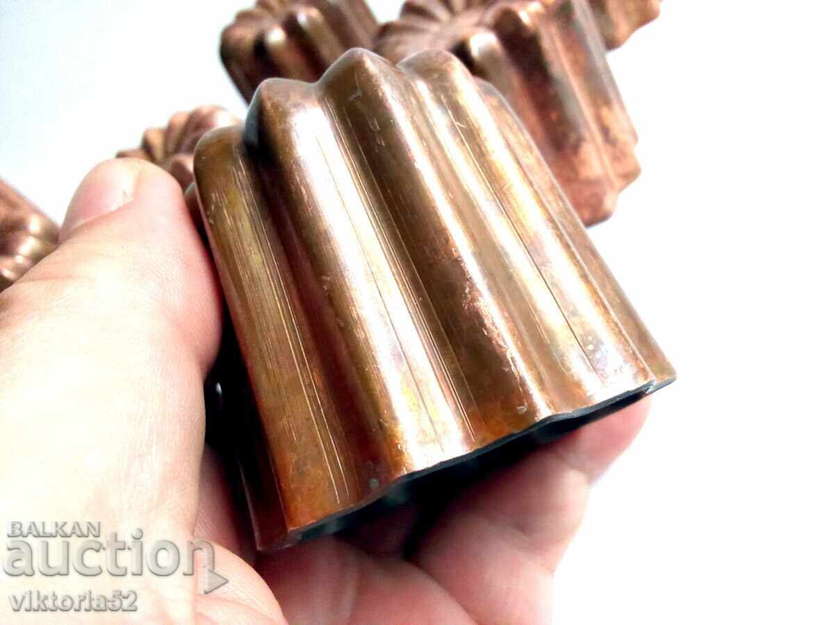 8 Large Retro French Copper Canele Molds. Vintage French - 6 8 Large Retro French Copper Canele Molds. Vintage French - 6