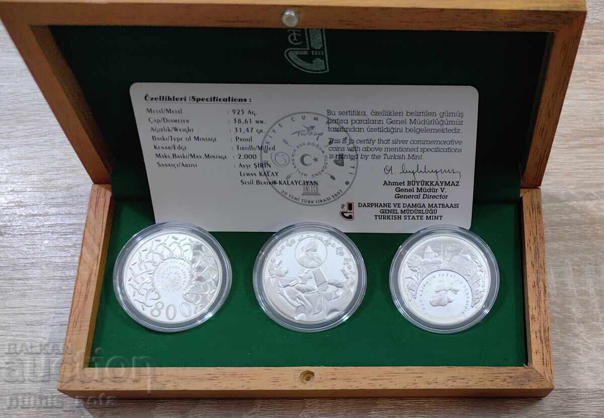 Turcia 30 lire set de 3 monede x 1 oz. argint - rare cu preț € 450.00 | 880.12 BGN Turcia 30 lire set de 3 monede x 1 oz. argint - rare cu preț € 450.00 | 880.12 BGN