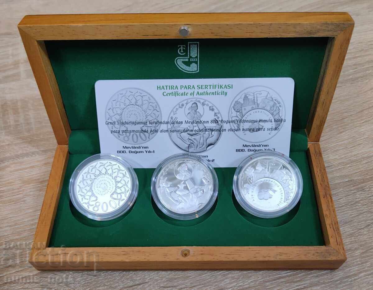 Τουρκία 30 λίρες σετ από 3 νομίσματα x 1 oz. ασήμι - σπάνια - 5