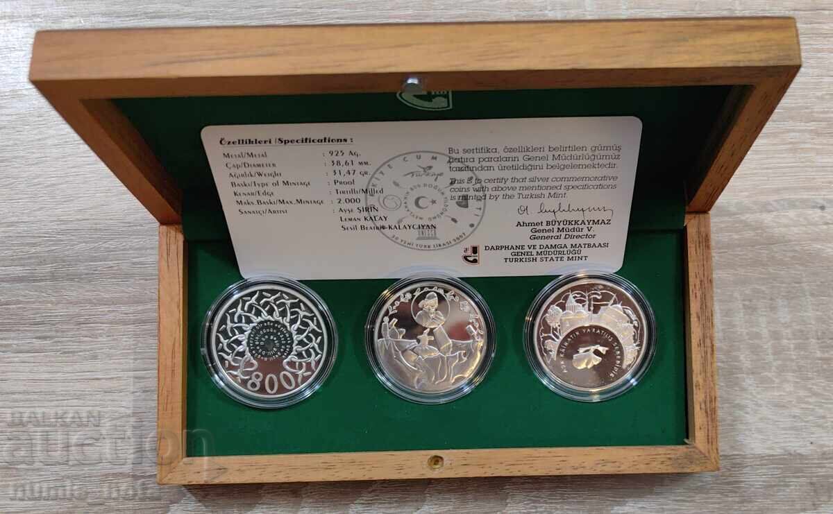 Τουρκία 30 λίρες σετ από 3 νομίσματα x 1 oz. ασήμι - σπάνια - 6