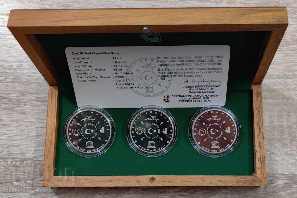 Turkey 30 Lira set of 3 coins x 1 oz. silver - rare - 7 Turkey 30 Lira set of 3 coins x 1 oz. silver - rare - 7