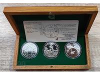 Турция 30 лири сет от 3 монети х 1 оз. сребро - редки