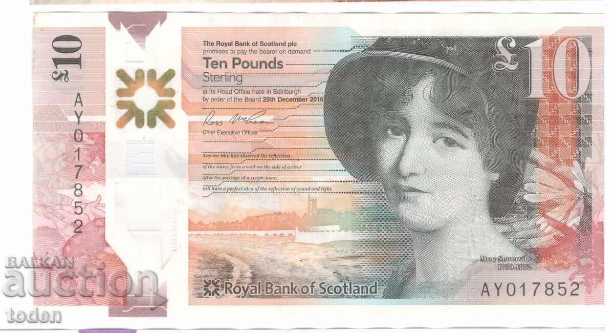 Scotland-10 Pounds-2016-P# 371a-Polymer Scotland-10 Pounds-2016-P# 371a-Polymer