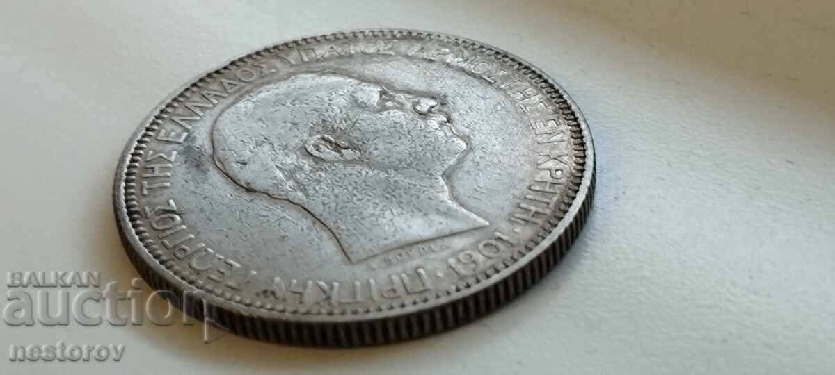 Delivery of FIVE DRACHMAS 1901 CRETE STATE
