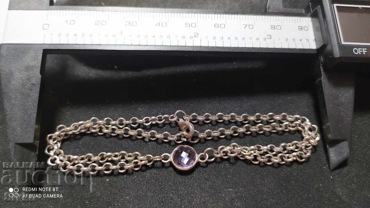 Grivna with a natural stone resembling amethyst - 5