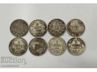 Lot of 8 pieces 1 lev 1882 and 1891