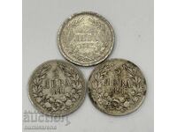 Lot of 3 coins: 2 leva 1882 and 1891