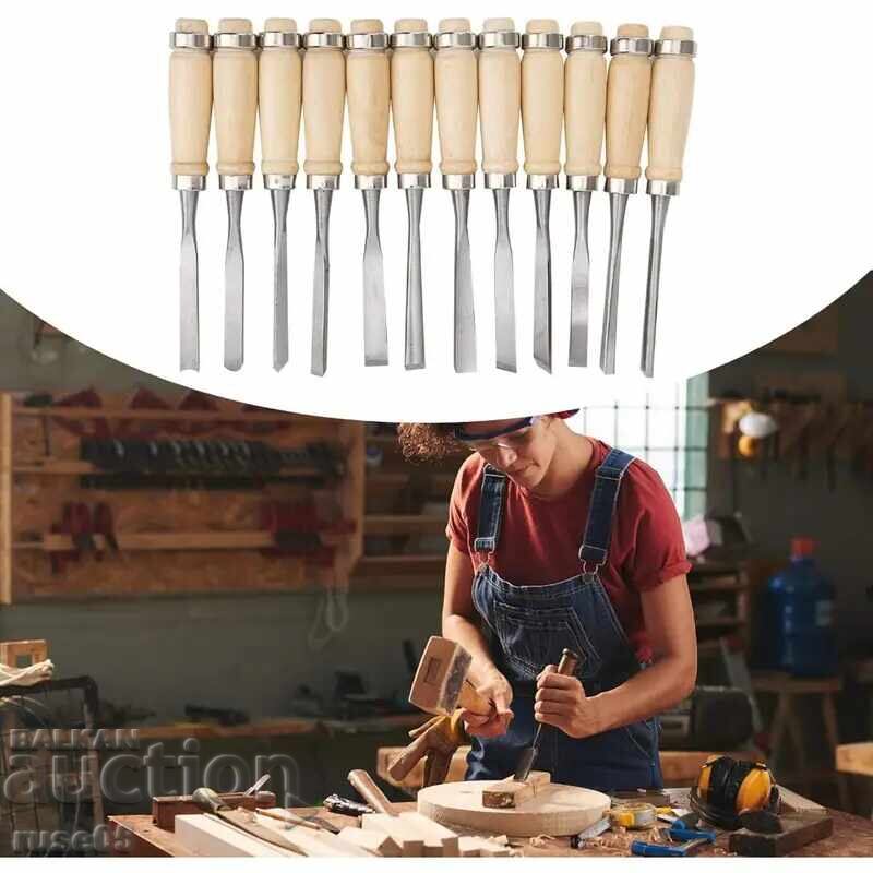 "TROY" Set of 12 Wood Carving Chisels, New - 6