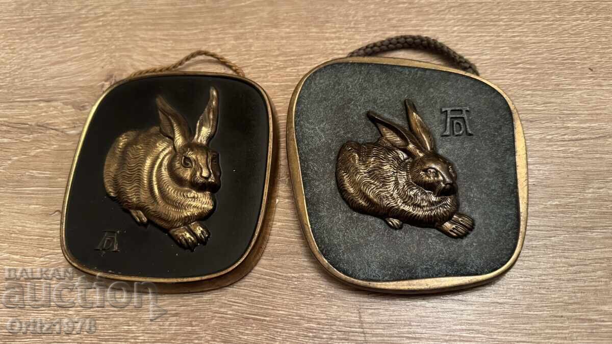 Auction Albrecht Dürer - Lot of Massive Bronze Plaques, 1950, 562g Auction Albrecht Dürer - Lot of Massive Bronze Plaques, 1950, 562g