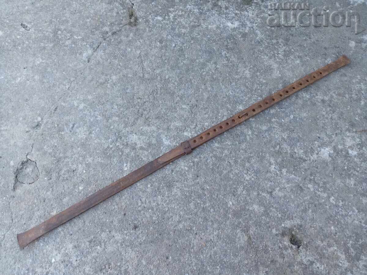 Auction Old wrought yardstick, wrought iron, cloth yardstick, measure Auction Old wrought yardstick, wrought iron, cloth yardstick, measure