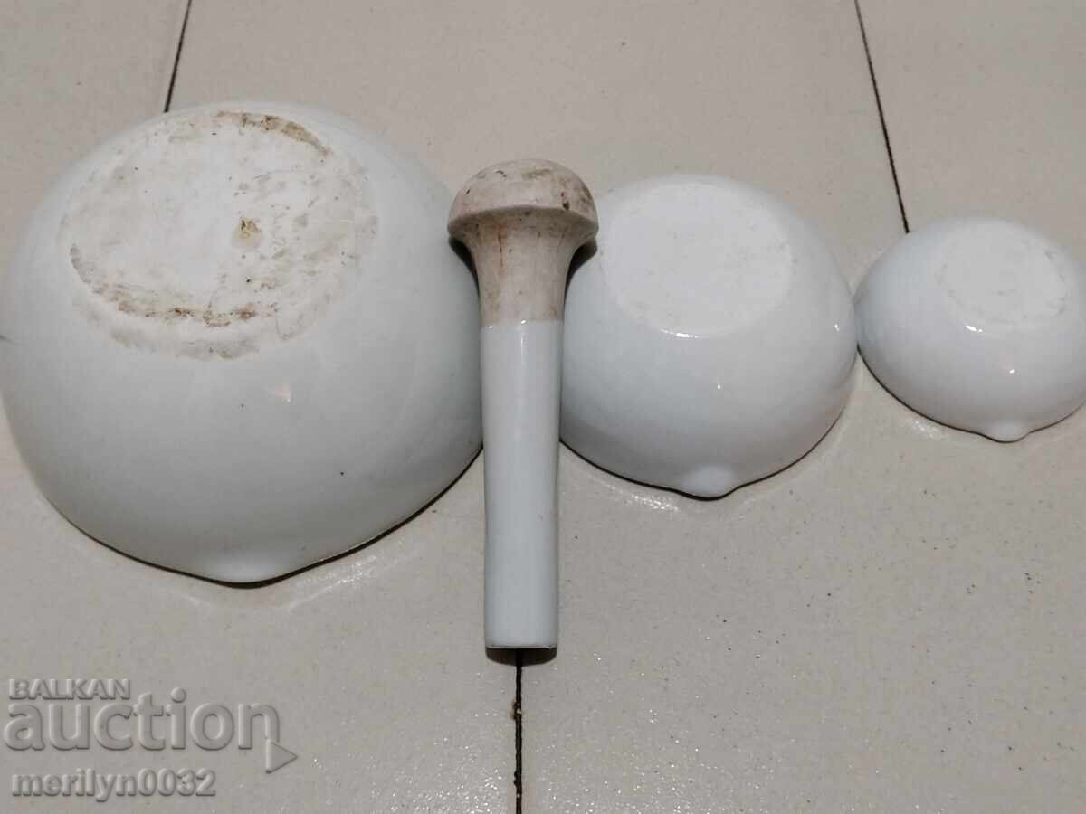Medical mortar 3 pieces apothecary mortars - 7 Medical mortar 3 pieces apothecary mortars - 7