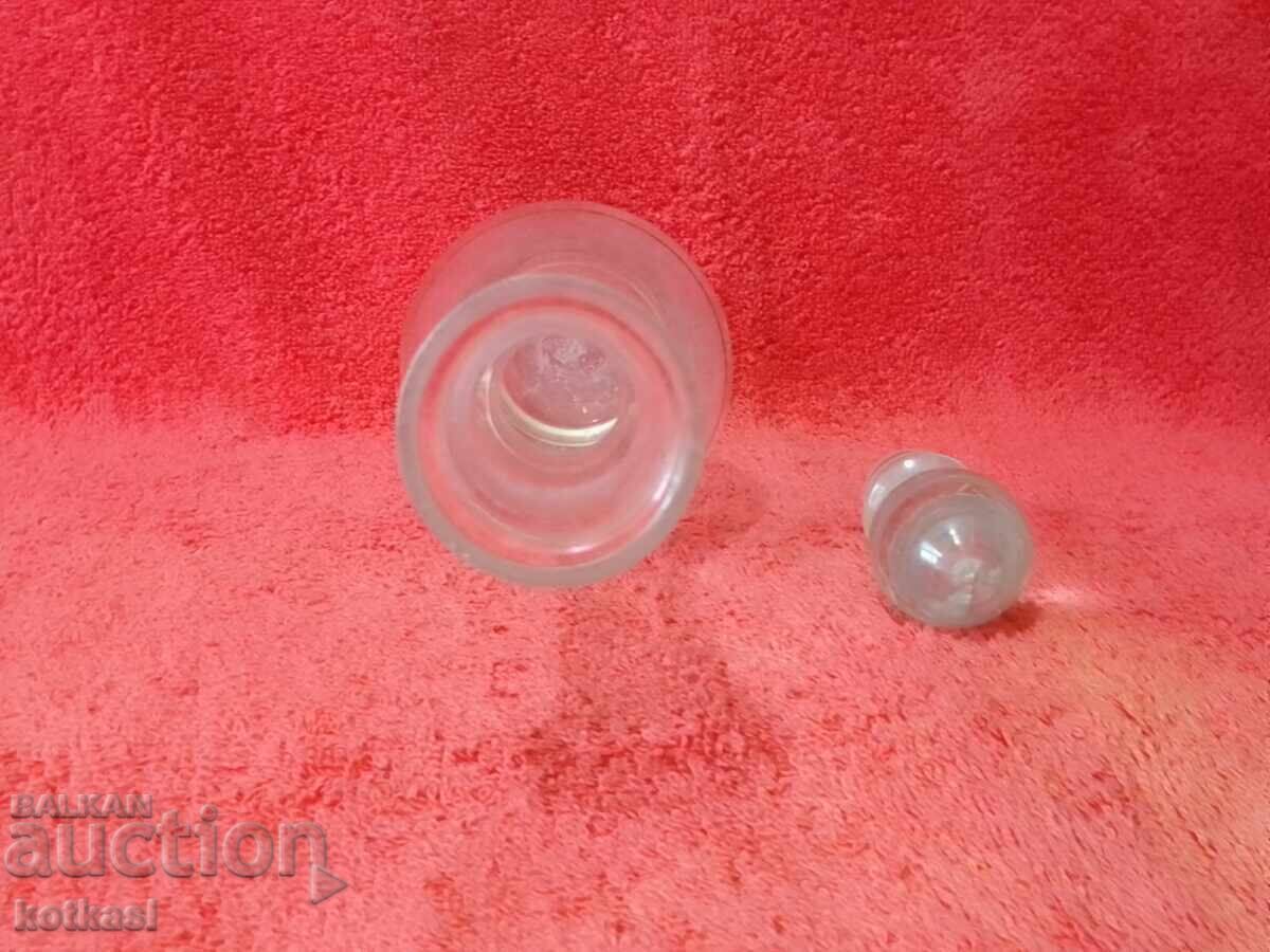 Old engraved glass crystal Carafe Jug Gold Plating - 5 Old engraved glass crystal Carafe Jug Gold Plating - 5