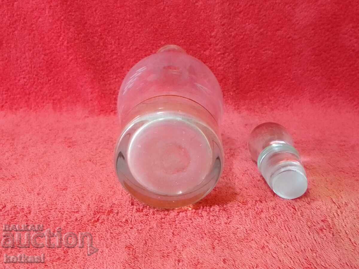 Old engraved glass crystal Carafe Jug Gold Plating - 6 Old engraved glass crystal Carafe Jug Gold Plating - 6