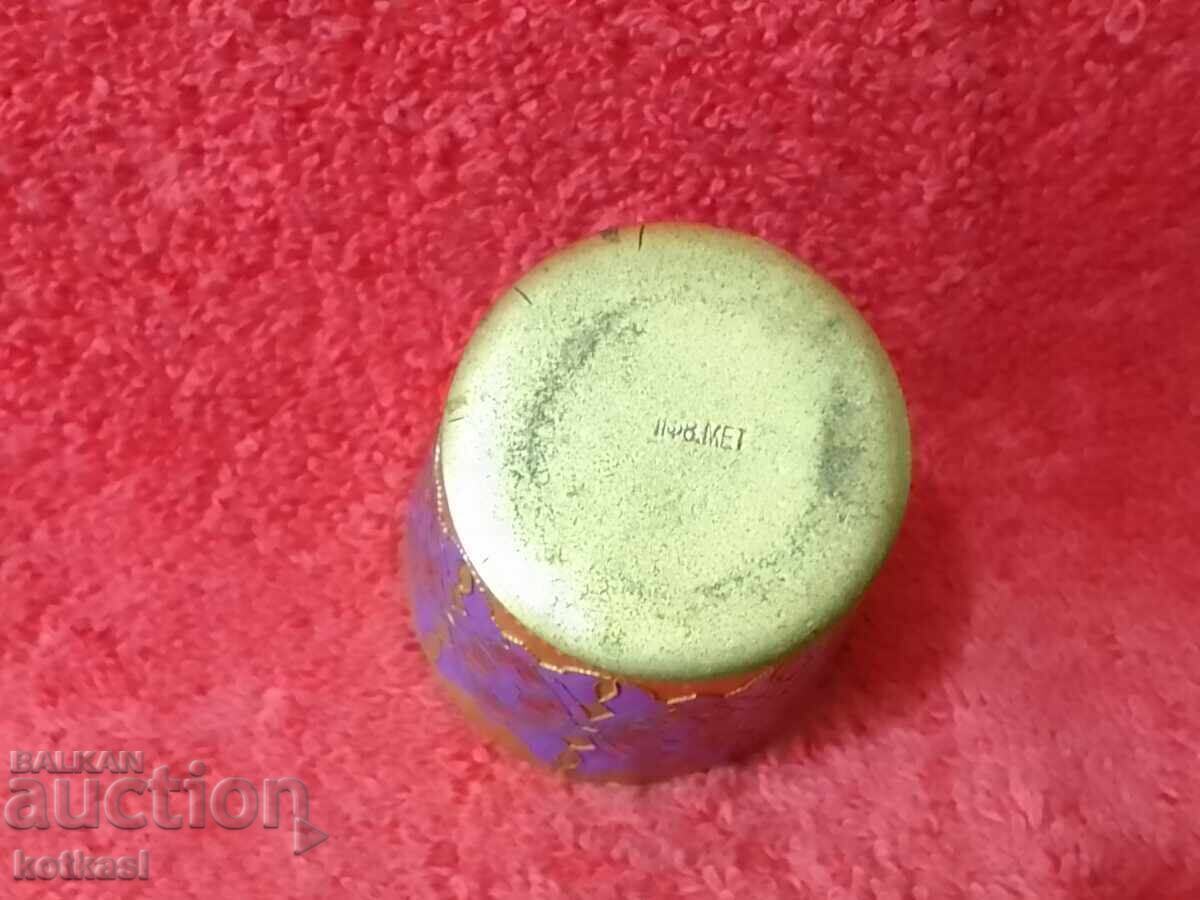 Old gilded cup marked enamel cloisonné USSR Shots - 7