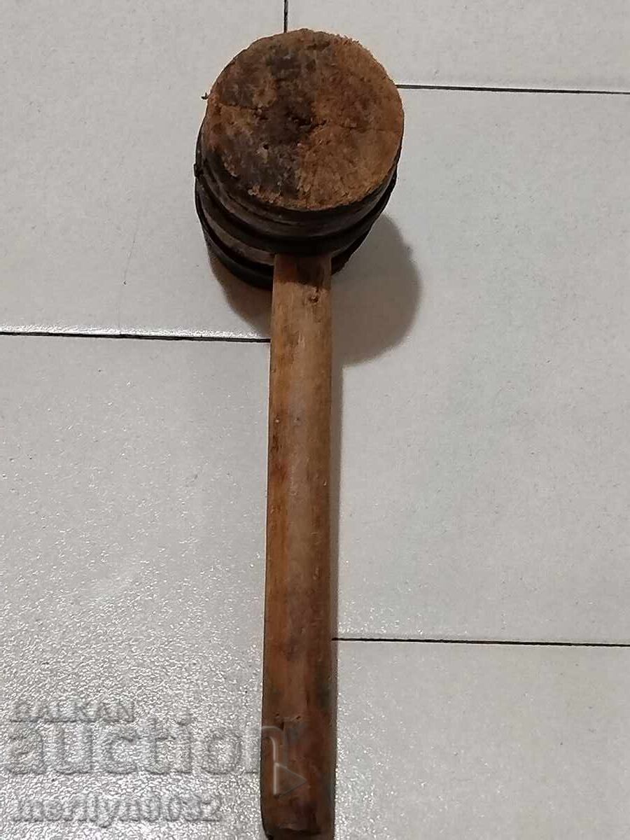 Delivery of Old wooden cooper's hammer tool wooden