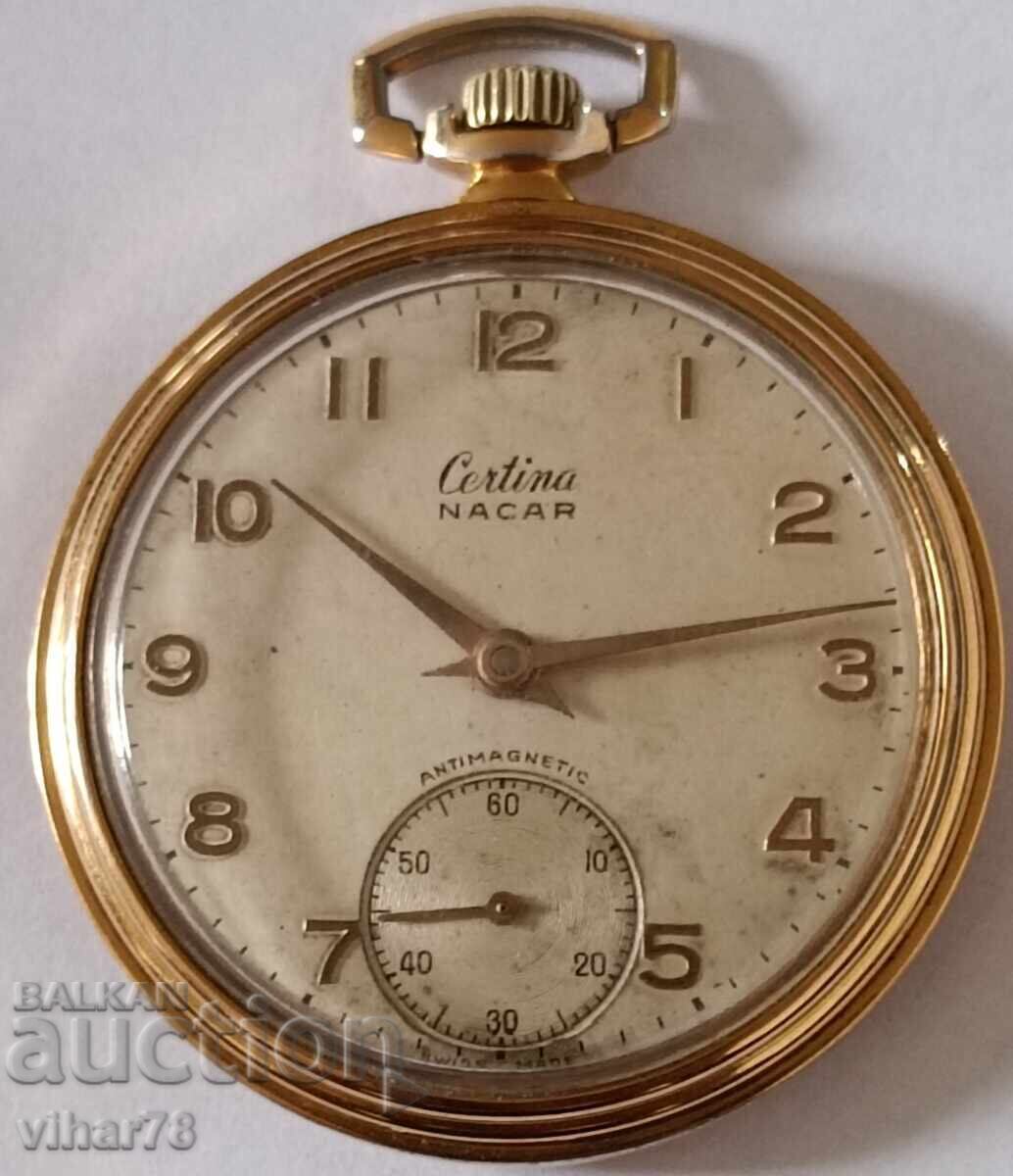 Gold-plated pocket watch - CERTINA Gold-plated pocket watch - CERTINA