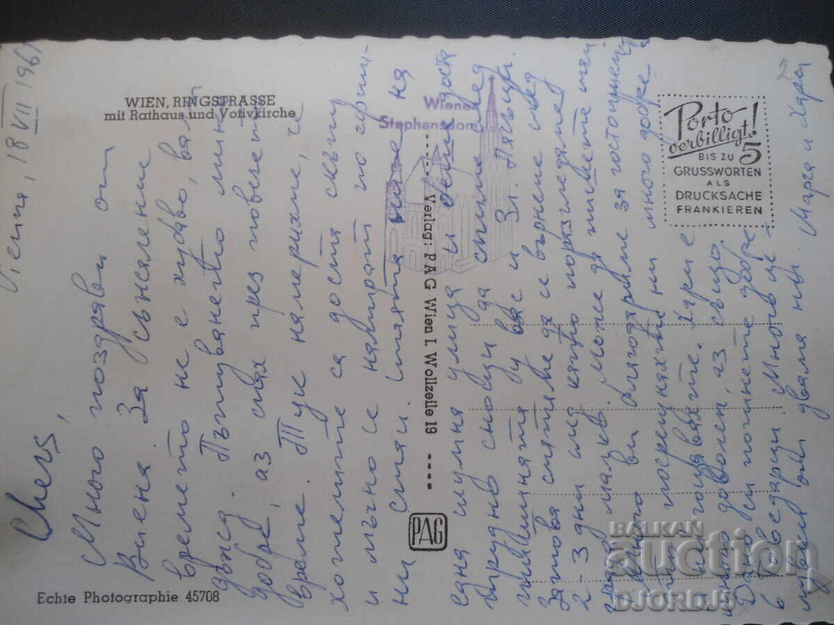 VIENNA, RINGSTRASSE, Old Postcard with price 1.00 BGN | € 0.51