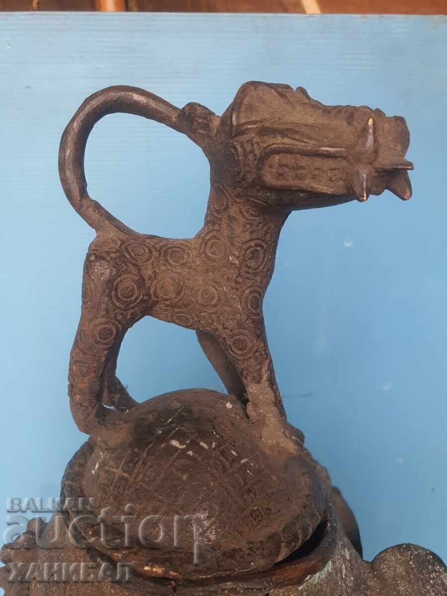 URNĂ AFRICANĂ MARE, VECHE, UIMITOARE, DIN BRONZ, DE BENIN - 5 URNĂ AFRICANĂ MARE, VECHE, UIMITOARE, DIN BRONZ, DE BENIN - 5