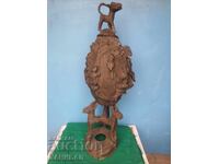 URNĂ AFRICANĂ MARE, VECHE, UIMITOARE, DIN BRONZ, DE BENIN