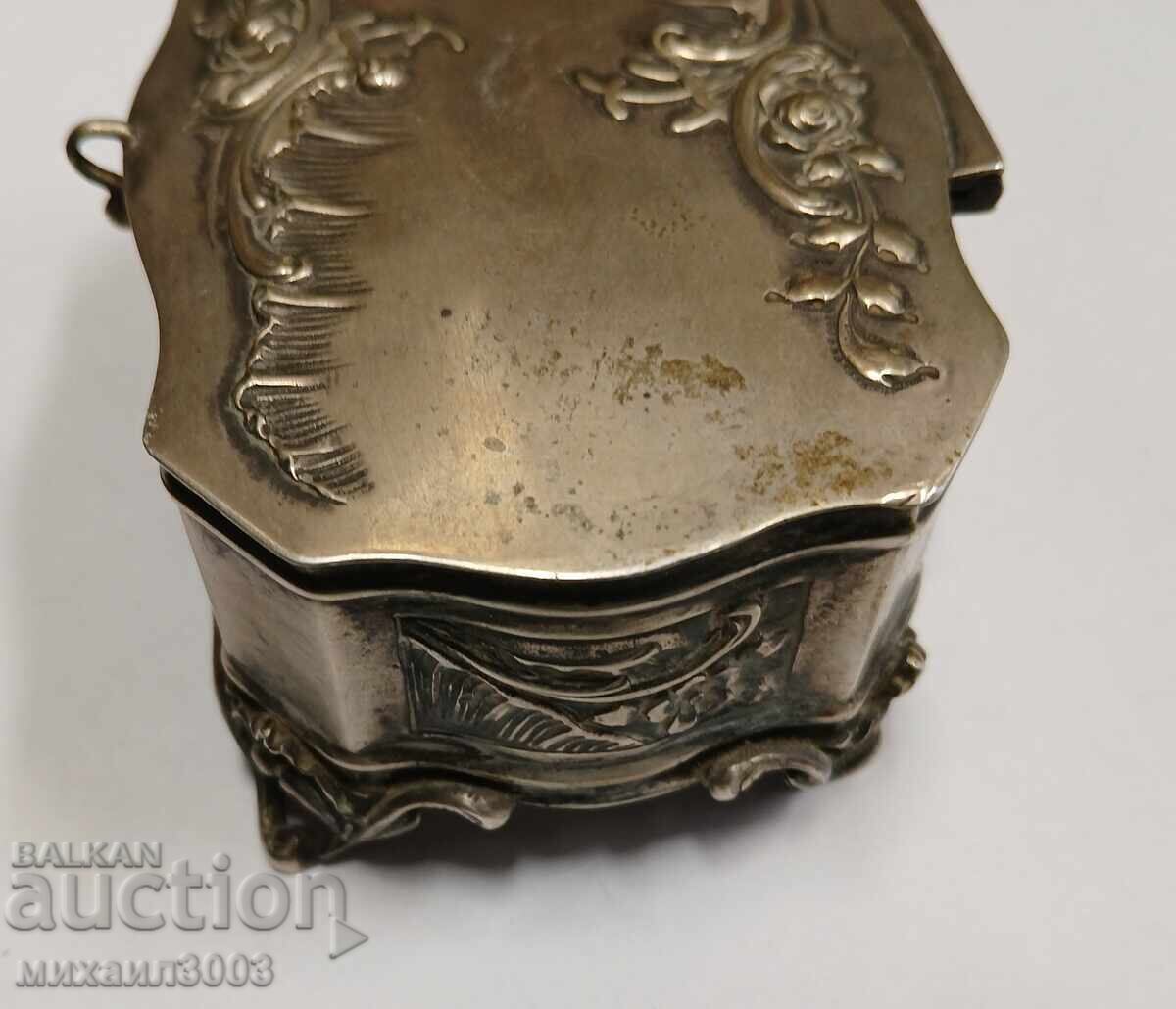 Auction Antique Silver Jewelry Box, 833/1000 Grade Auction Antique Silver Jewelry Box, 833/1000 Grade