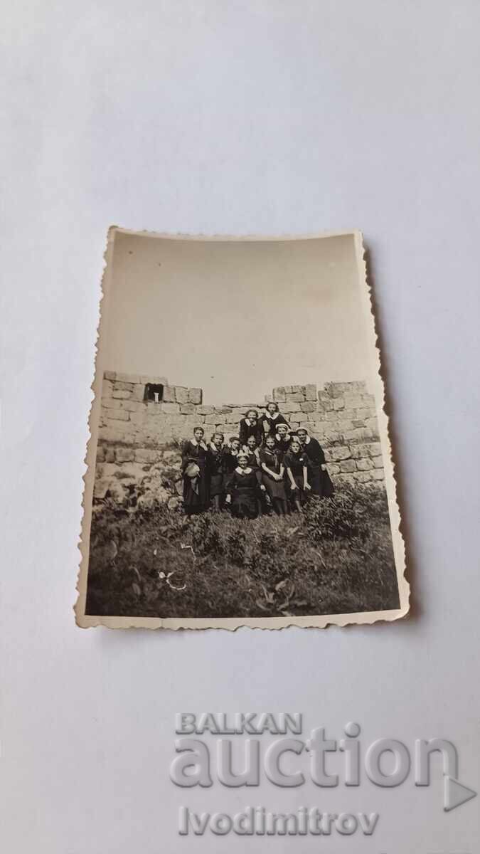 Photograph of Schoolgirls in Front of Belogradchik Rocks, Kale Fortress, 1938 Photograph of Schoolgirls in Front of Belogradchik Rocks, Kale Fortress, 1938