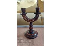 Дърворезба свещник за ценители