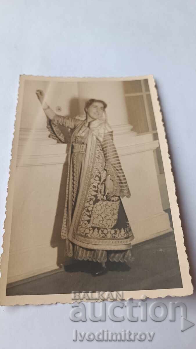 Photo Skopje Young girl in folk costume 1942 Photo Skopje Young girl in folk costume 1942