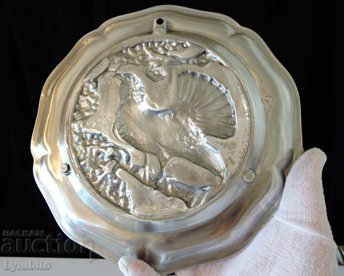 Auction Tin panel Grouse, hunting scene Auction Tin panel Grouse, hunting scene