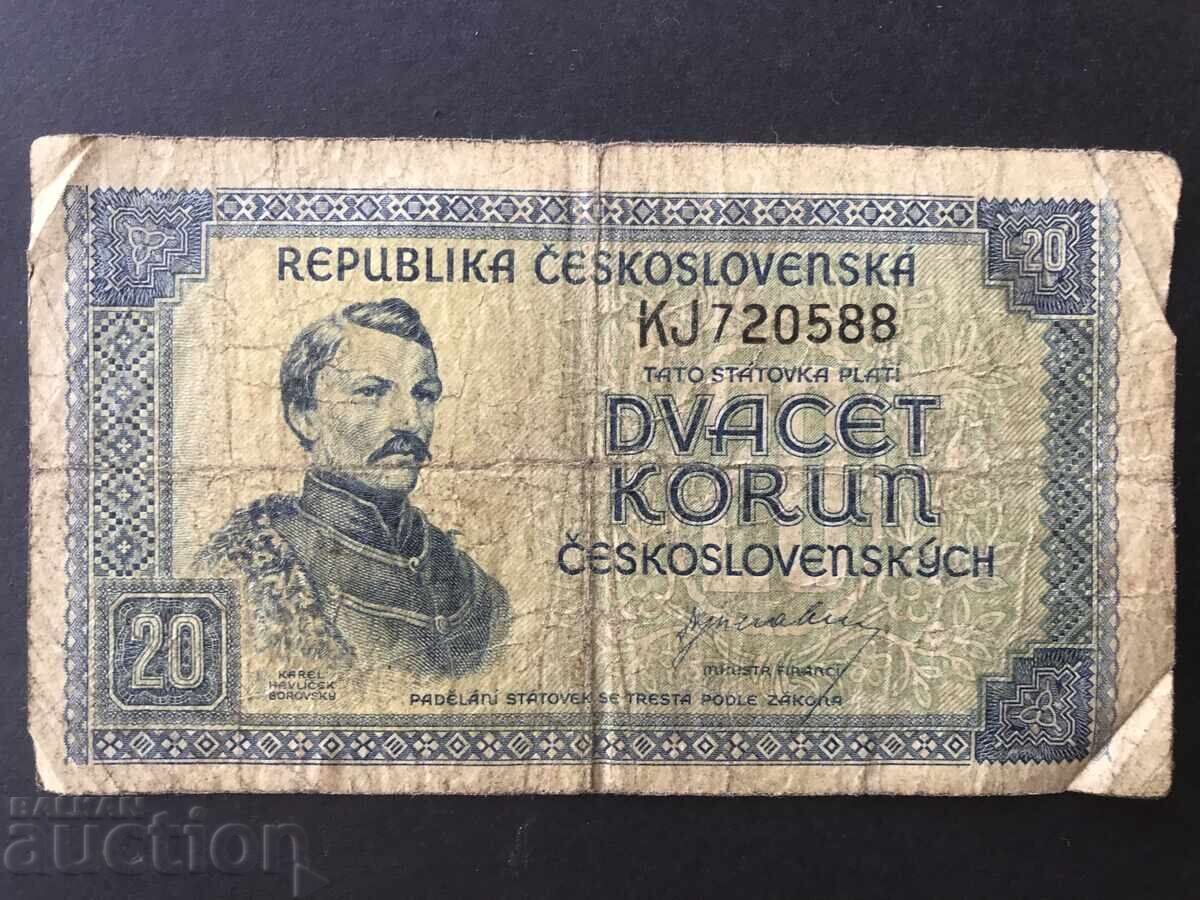 Cehoslovacia 20 coroane 1945 Cehoslovacia 20 coroane 1945