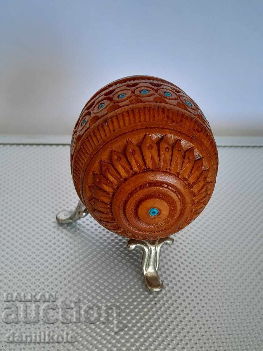 Auction *$*Y*$* VINTAGE WOODEN EGG HANDMADE FABERGE TYPE*$*Y*$* Auction *$*Y*$* VINTAGE WOODEN EGG HANDMADE FABERGE TYPE*$*Y*$*