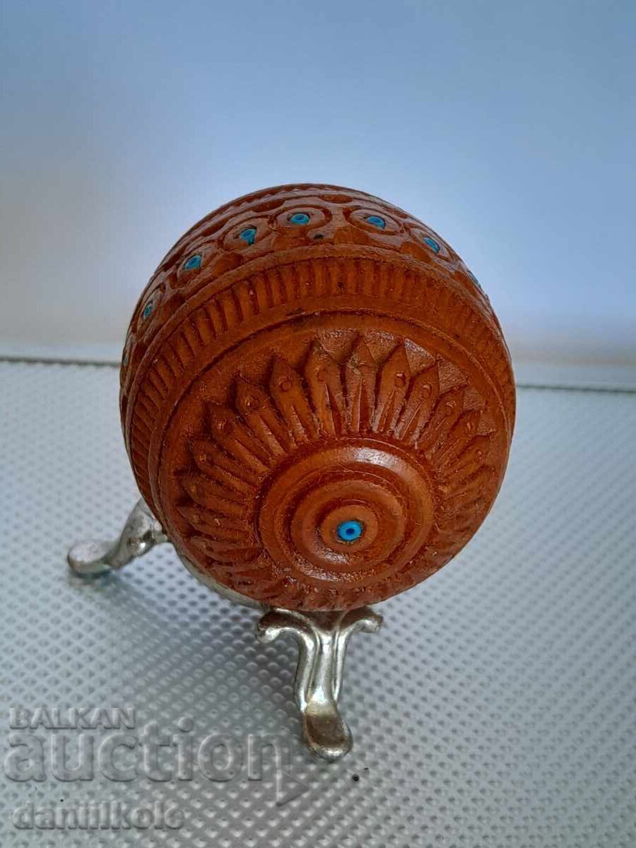 Auction *$*Y*$* VINTAGE WOODEN EGG HANDMADE FABERGE TYPE*$*Y*$* Auction *$*Y*$* VINTAGE WOODEN EGG HANDMADE FABERGE TYPE*$*Y*$*