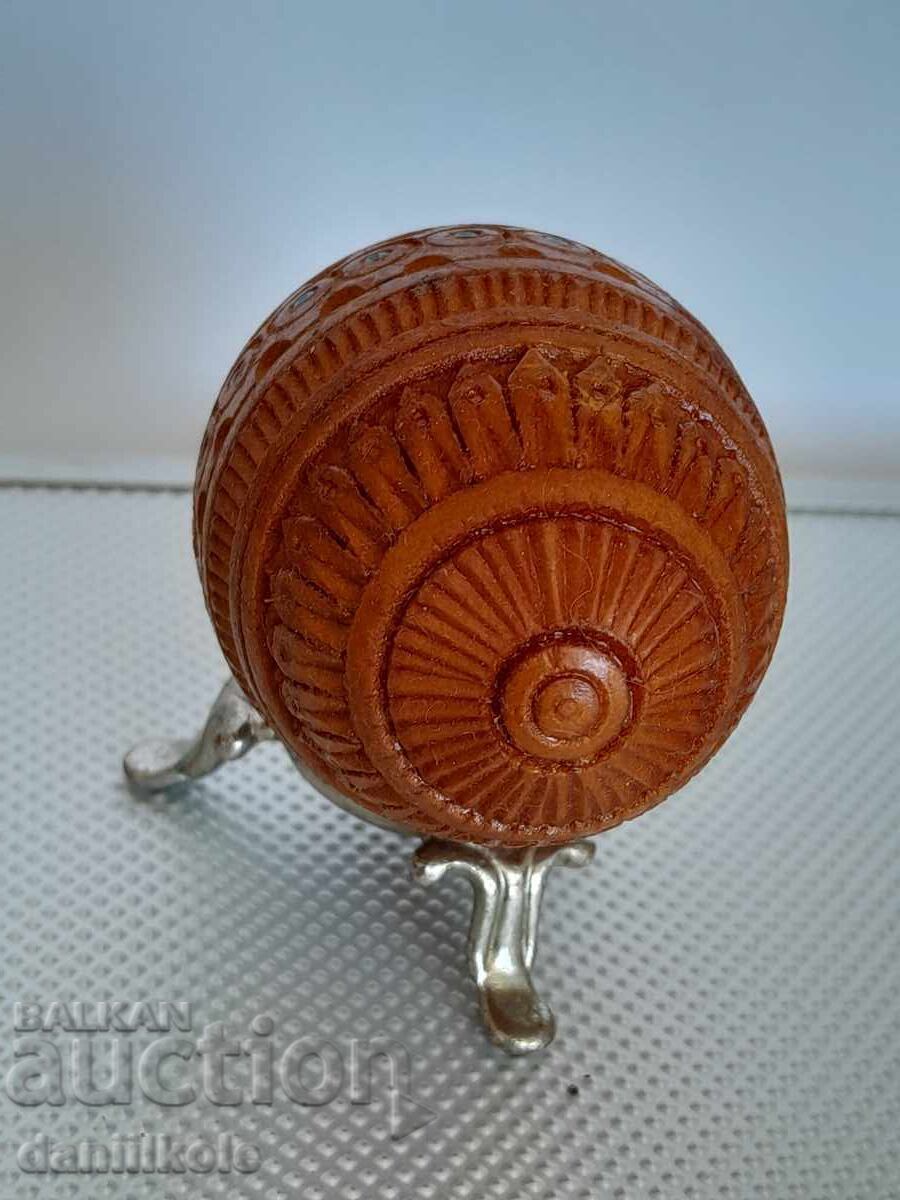 *$*Y*$* VINTAGE WOODEN EGG HANDMADE FABERGE TYPE*$*Y*$* - 6 *$*Y*$* VINTAGE WOODEN EGG HANDMADE FABERGE TYPE*$*Y*$* - 6